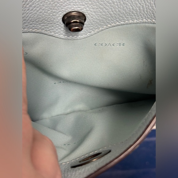 Coach Light Blue Leather Shoulder Bag - Picture 3 of 14